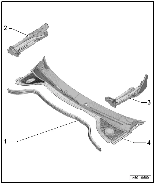 Audi Q3. Overview - Plenum Chamber Cover