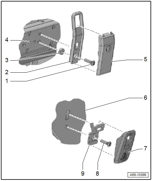 Audi Q3. Overview - Rear Child Seat Anchors, Rear Seat Backrest