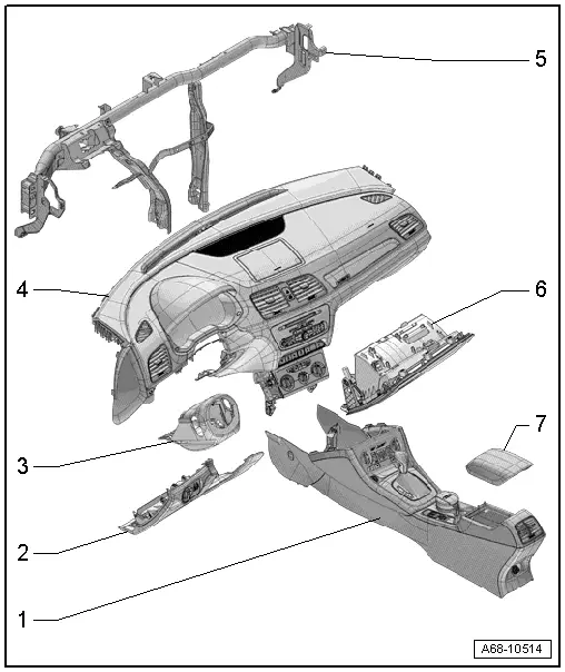 Audi Q3. Component Location Overview - Storage Compartment/Covers