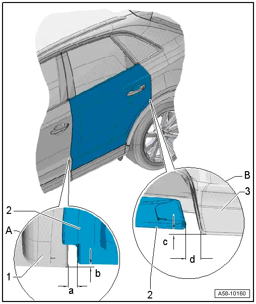 Audi Q3. Rear Door Gap Dimension