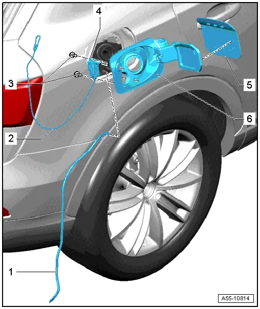 Audi Q3. Overview - Fuel Filler Door Unit