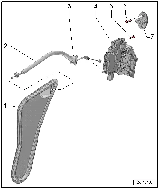 Audi Q3. Overview Door Lock, Striker Pin