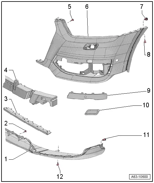Audi Q3. Overview - Bumper Cover, Audi Q3 through MY 2014