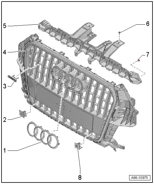 Audi Q3. Overview - Radiator Grille, Vehicles through MY 2014