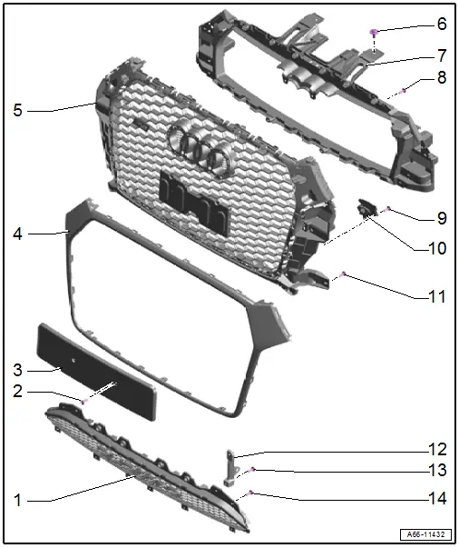 Audi Q3. Overview - Radiator Grille, Audi RS Q3 from MY 2015