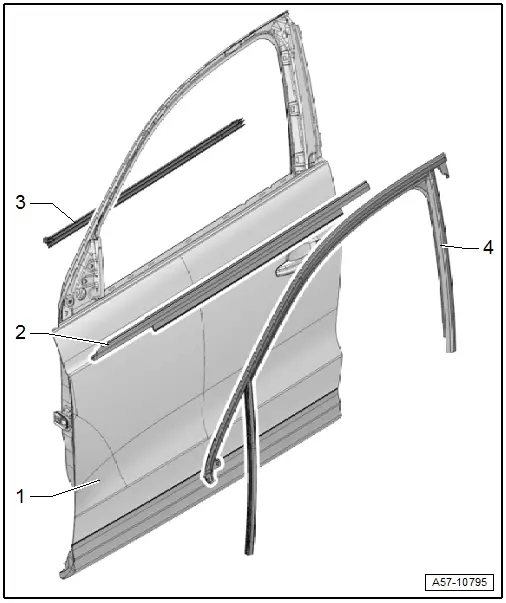 Audi Q3. Overview - Window Guides and Window Shaft Strips