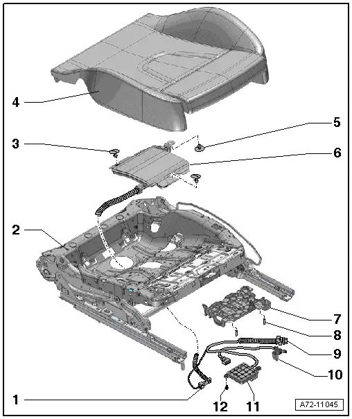 Audi Q3. Component Location Overview - Passenger Occupant Detection System