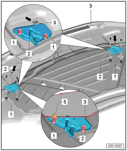 Audi Q3. Catch, Removing and Installing