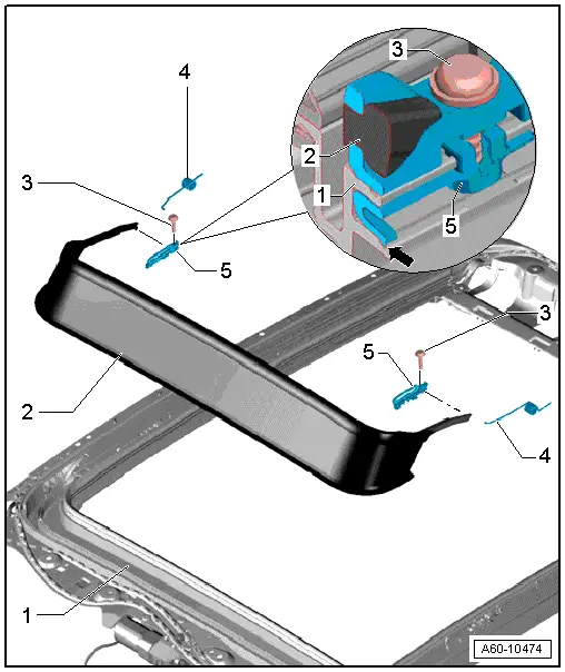 Audi Q3. Wind Deflector, Removing and Installing