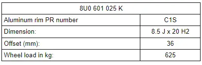 Audi Q3. Rim - 8.5 J x 20