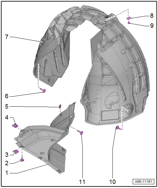 Audi Q3. Overview - Front Wheel Housing Liner